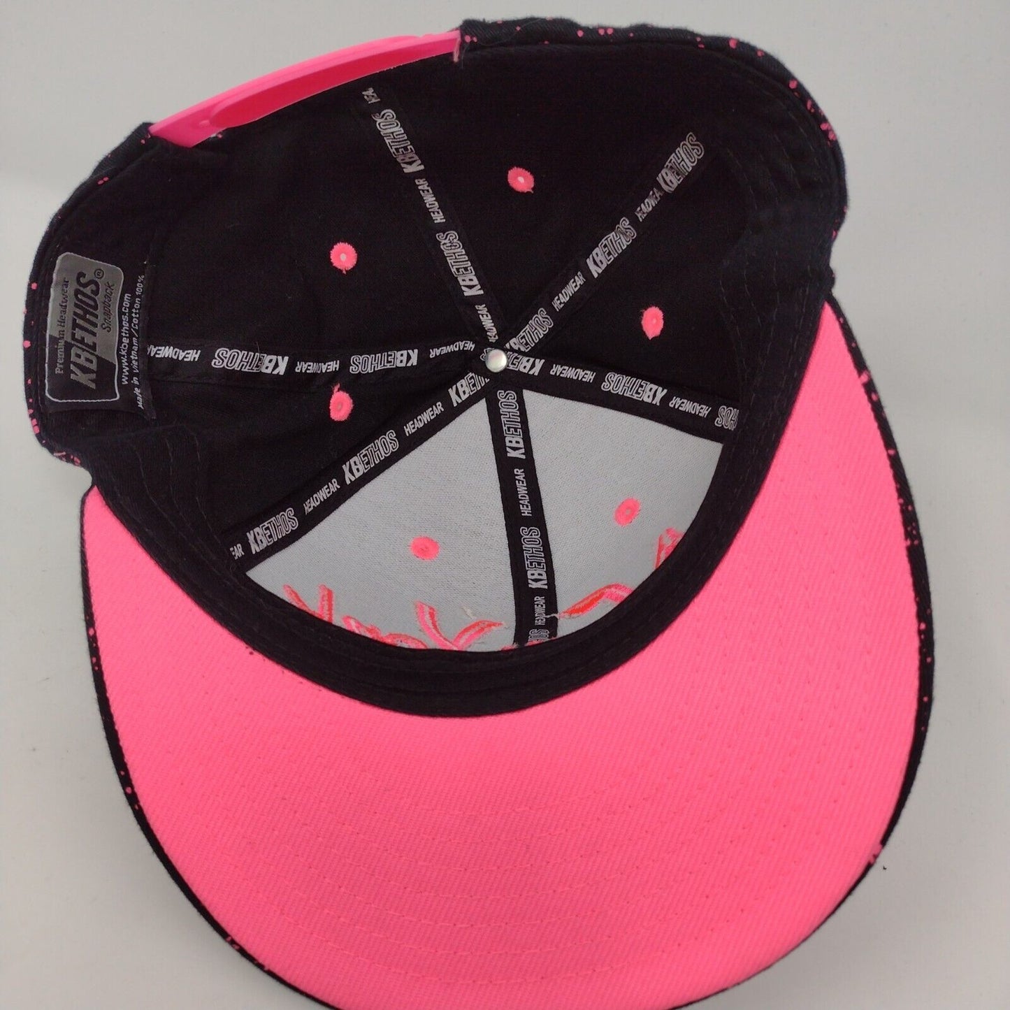 New York Snapback Hat Multi OSFA Embroidered Paint Splatter KB ETHOS