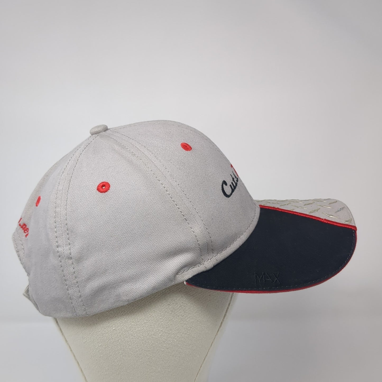 Cuts Metal Strapback Baseball Cap Gray OS Adjustable Embroidered Max Cotton