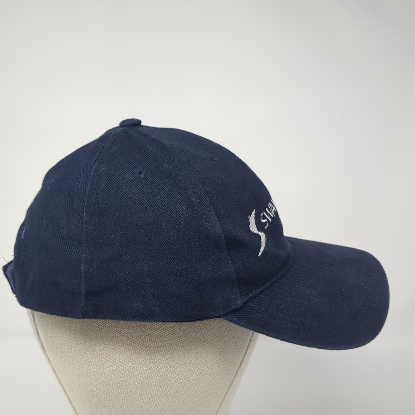 Swan Net Ltd Strapback Baseball Cap Blue One Size Adjustable Embroidered Cotton