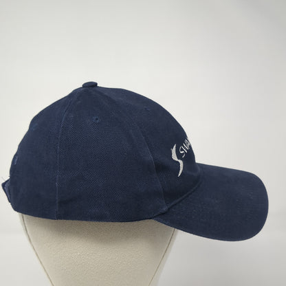 Swan Net Ltd Strapback Baseball Cap Blue One Size Adjustable Embroidered Cotton