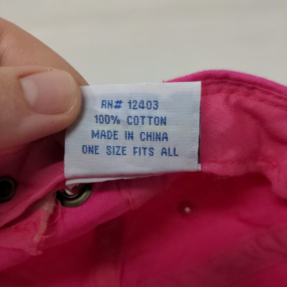 York Beach Me Est. 1652 Slideback Hat Pink One Size Embroidered Kid U Not Cotton
