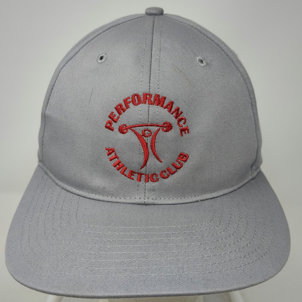 Richardson Snapback Gray L Performance Athletic Club Embroidery Flat Brim Hat
