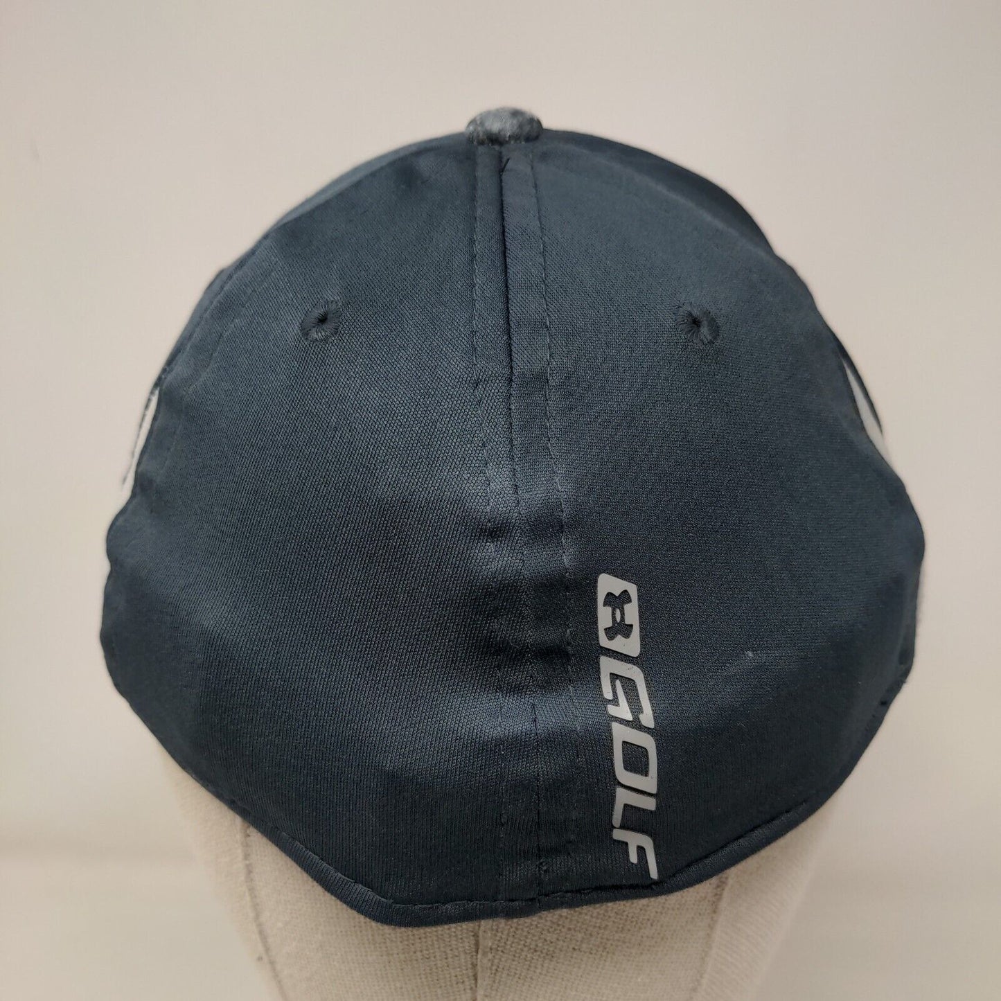 Under Armour Golf Fitted Hat Blue M/L Breathable Vented Holes 6 Panel