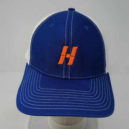 Richardson Snapback Trucker Hat Blue One Size Embroidered Logo Mesh Back
