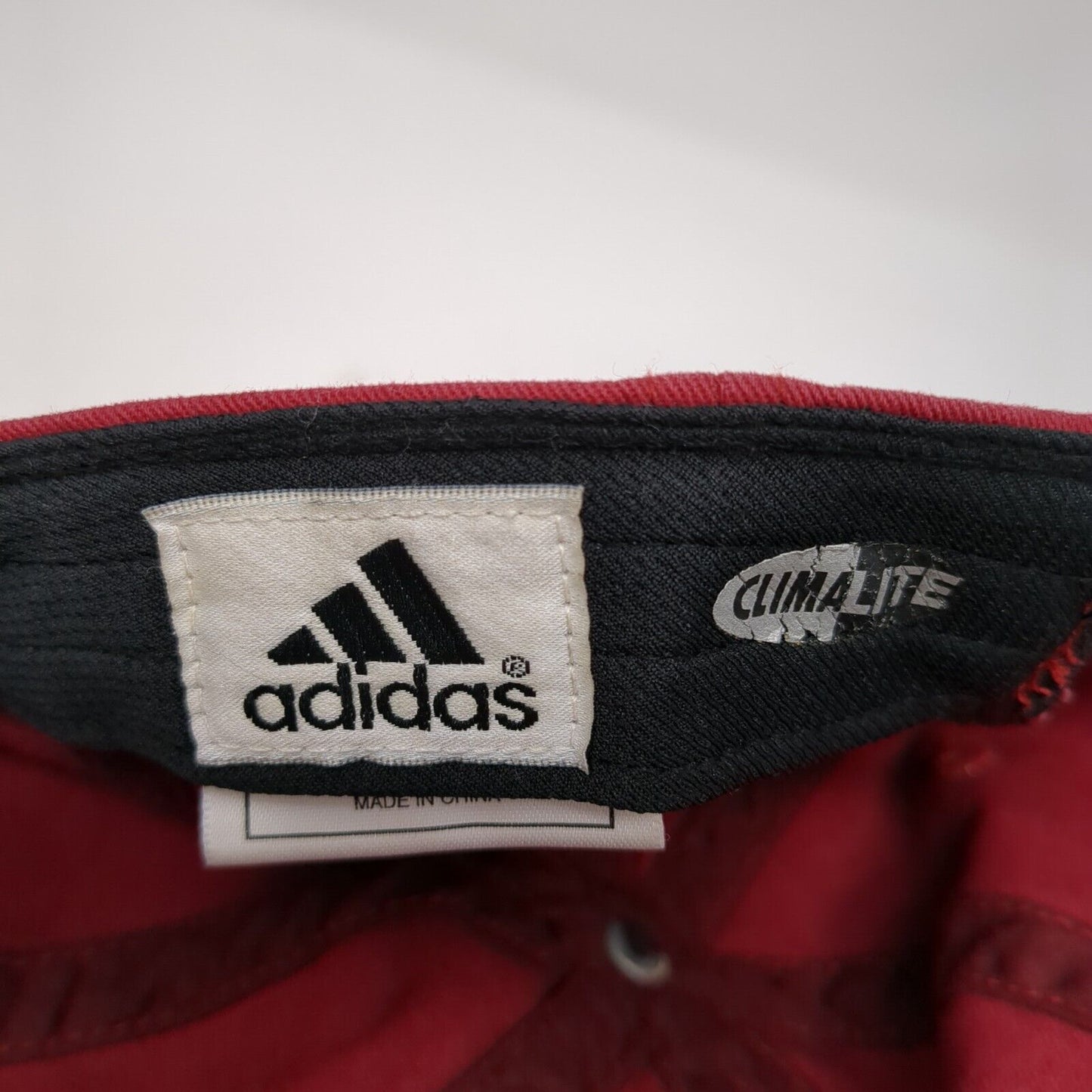 Adidas Slideback Hat Red One Size Adjustable Embroidered Climalite Vented Holes