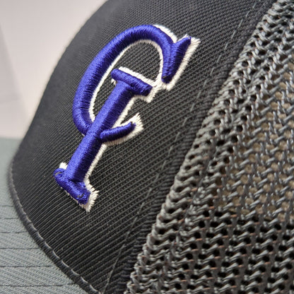 CI Softball Fitted Mesh Back Trucker Hat Gray 6 7/8-7 3/8 Embroidered