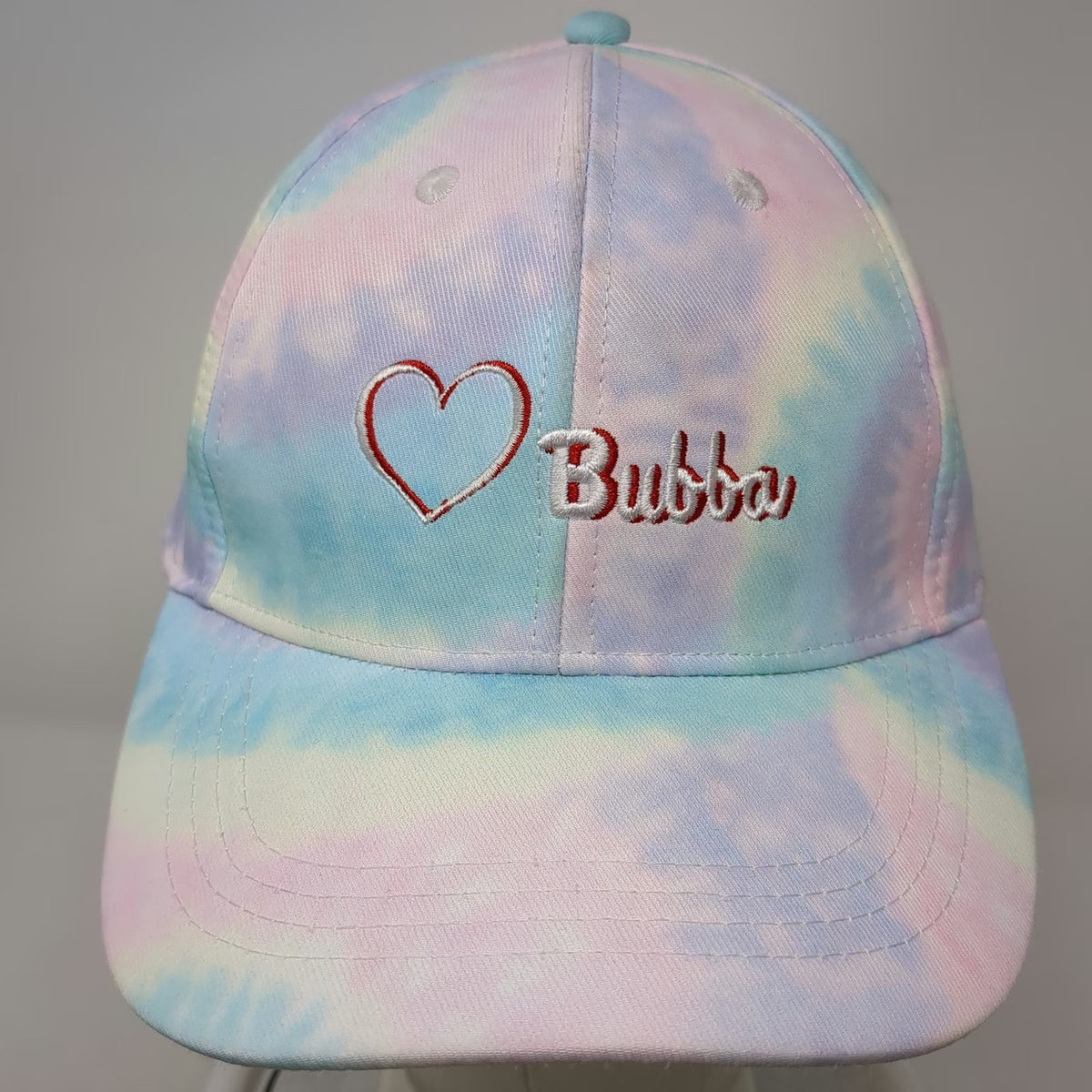 Bubba Gump Baseball Cap Blue Pink One Size Daytona Beach Heart Tie Dye Hat