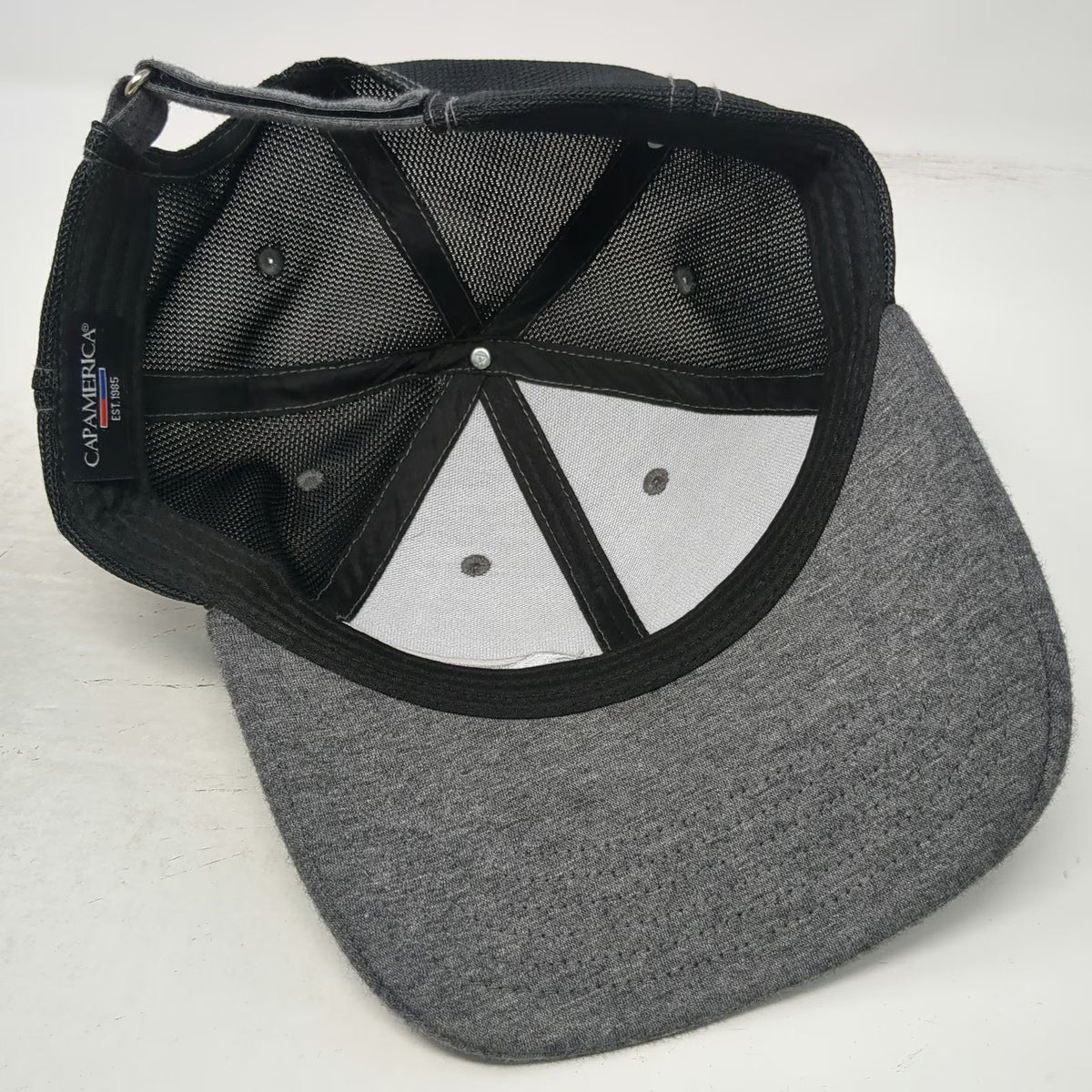 Cap America Baseball Cap Gray One Size Mesh Back Slideback Boise Turn Key Hat