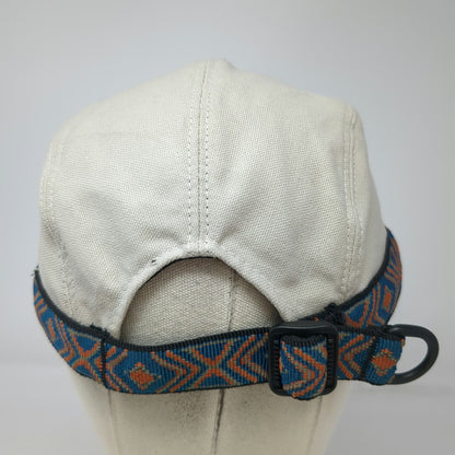 KAVU 5 Panel Beige M Strapback Woven Outdoor Hat Canvas Seattle USA Vintage