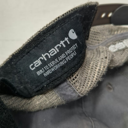 Carhartt Trucker Hat Gray One Size Mesh Back Canvas Patch Snapback Workwear Logo