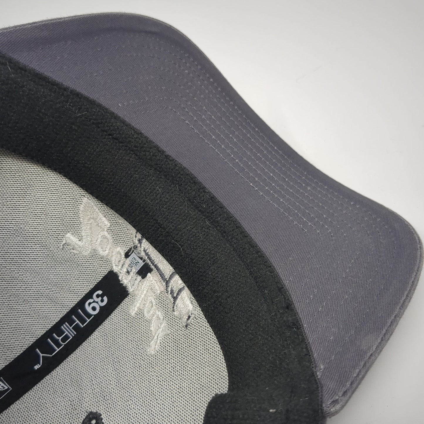 ZoomLock Fitted Hat Gray Large Embroidered 6 Panel New Era 39Thirty