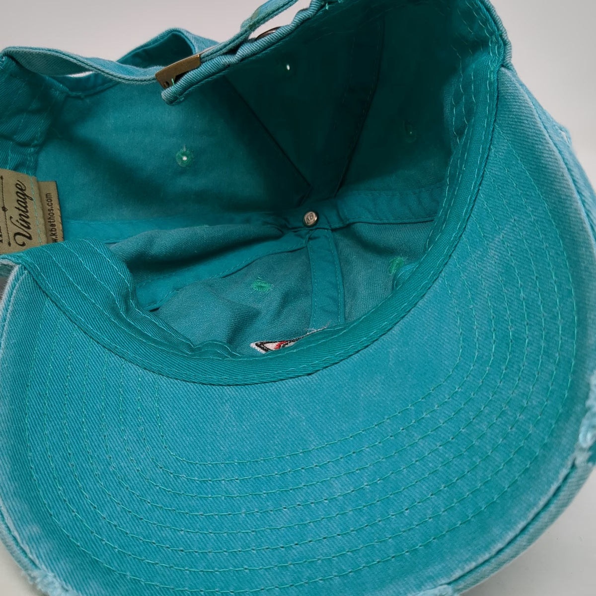 K-Bethos Icon Clothing Blue One Size Baseball Cap Frayed Patch Embroidered Hat
