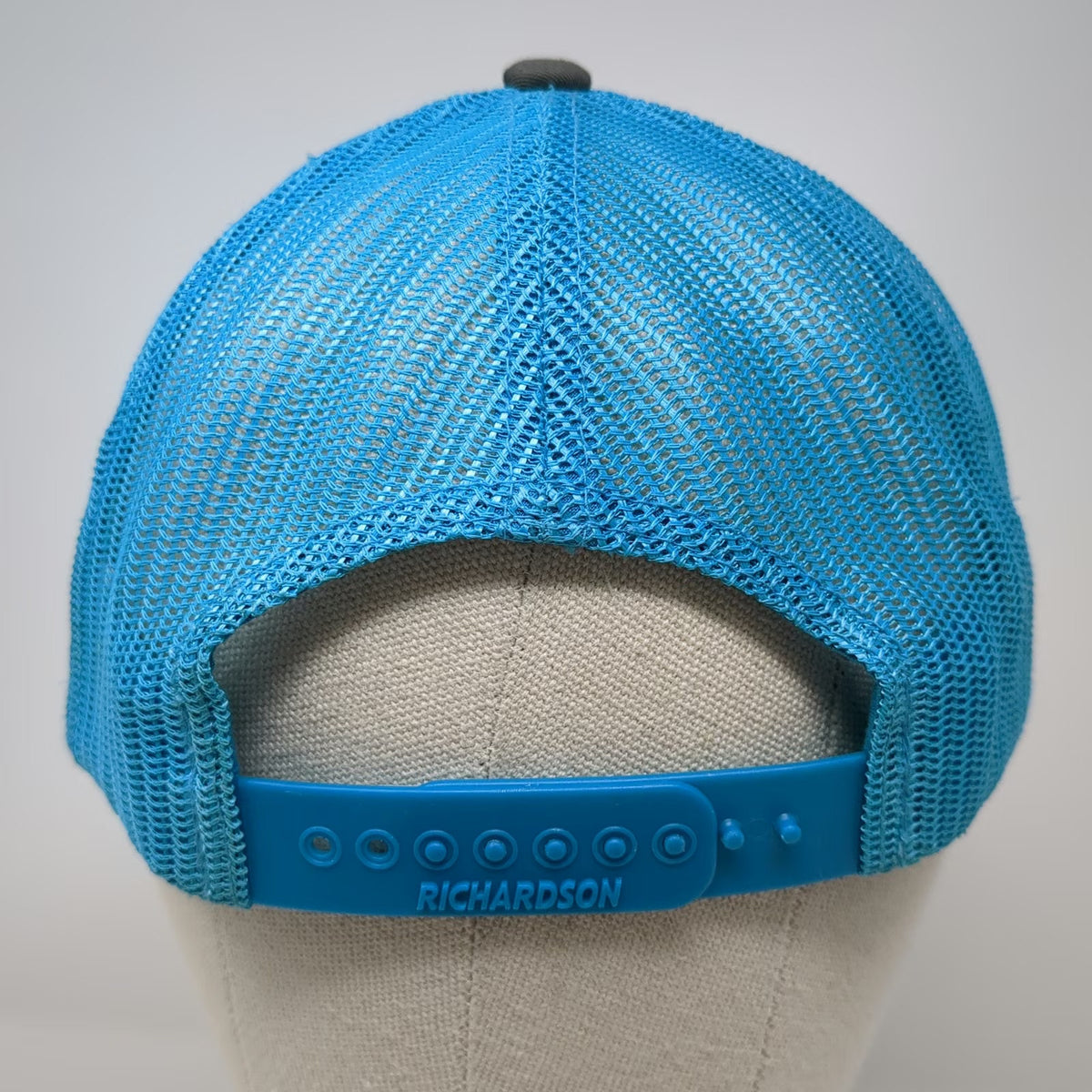 Richardson Trucker Hat Gray Blue Heliodon Lighting One Size Mesh Snapback Logo
