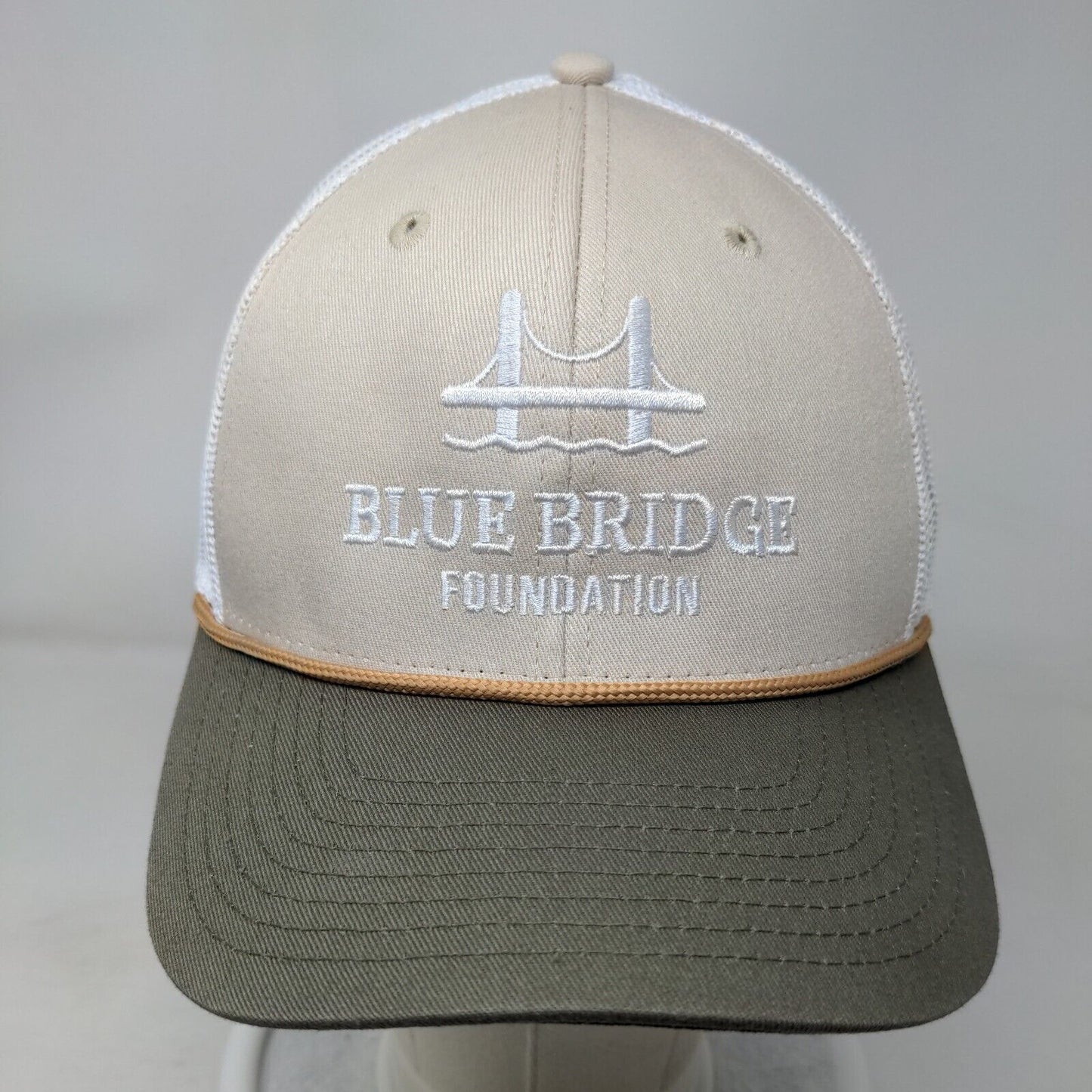 Blue Bridge Foundation Snapback Trucker Hat Multicolor OSFM Mesh Back Rope