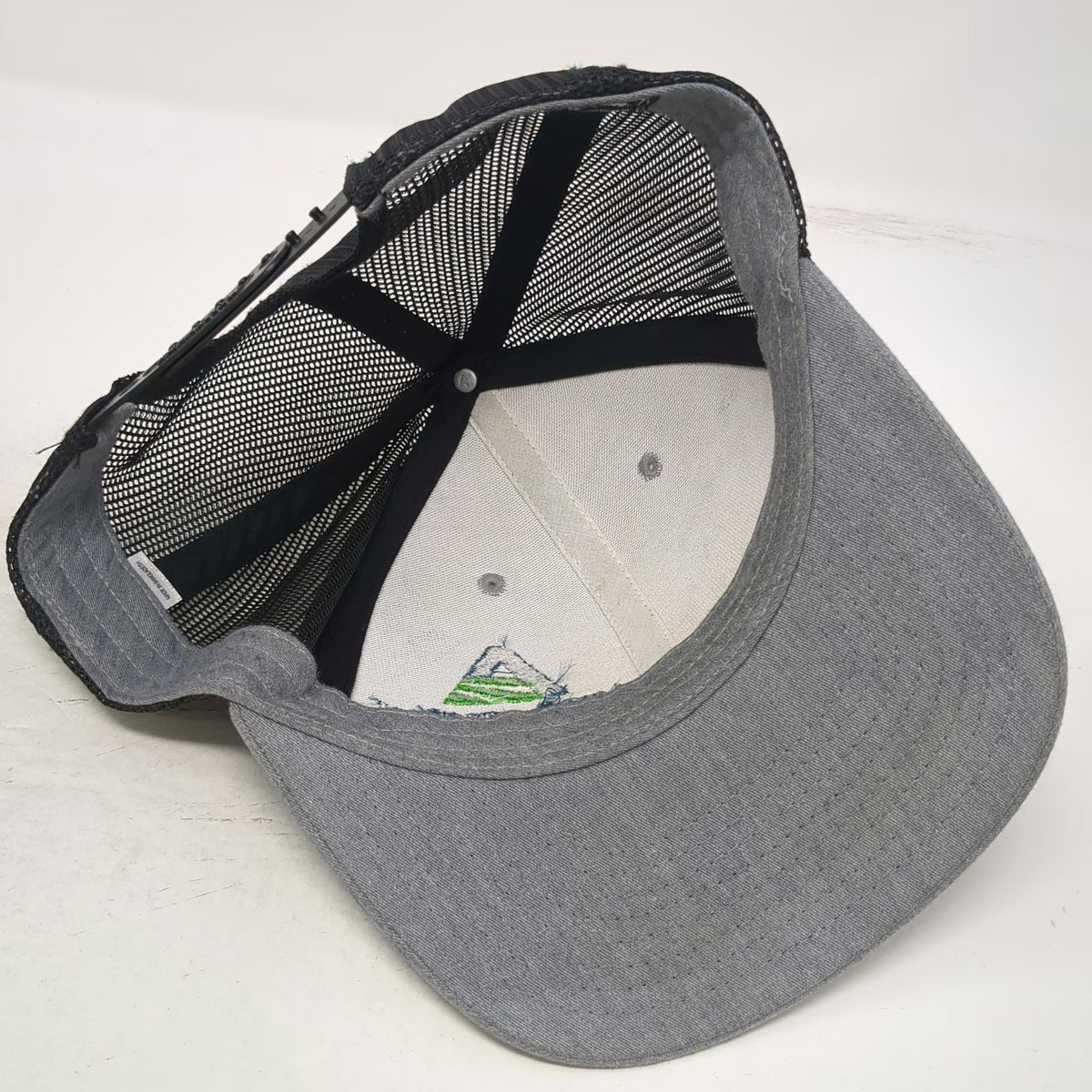 Richardson Trucker Hat Gray Black One Size Amalgamated Sugar Snapback Mesh Back