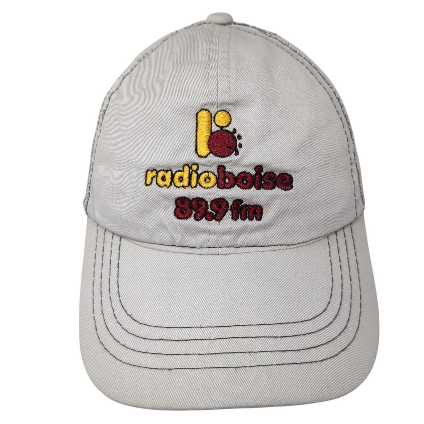 Radio Boise 89.9 FM Strapback Trucker Hat Tan OS Adjustable Mesh Back Bretmor
