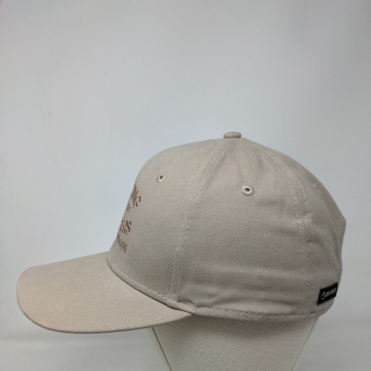 Rocking R Campers LLC Strapback Hat Tan One Size Dri-Duck Embroidered