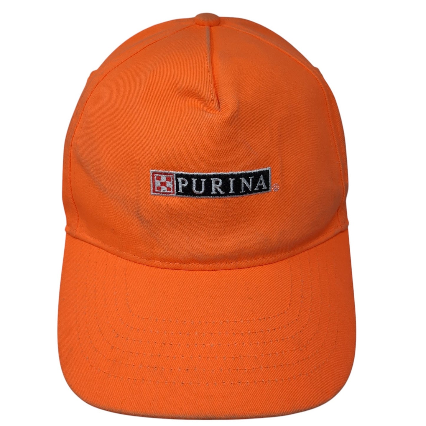 Purina Snapback Hat Orange One Size Adjustable Embroidered Head Start