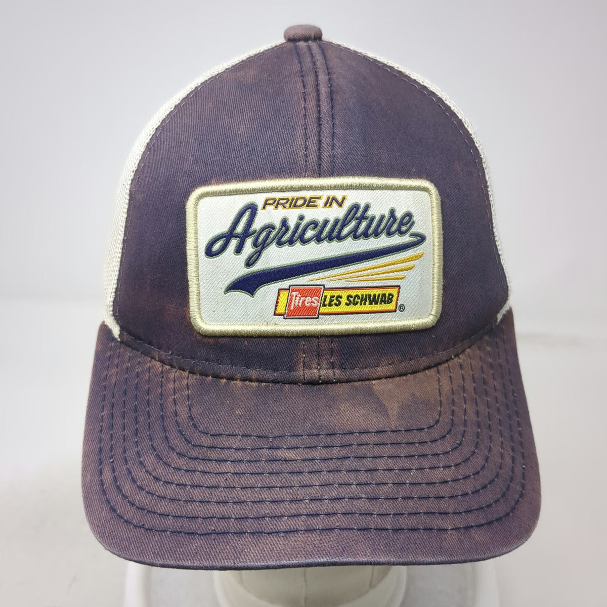 Les Schwab Tires Pride In Agriculture Trucker Hat Blue One Size Mesh Snapback