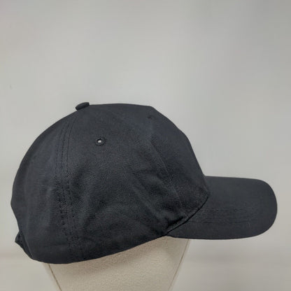 GE Strapback Hat Black One Size Embroidered Logo Adjustable 6 Panel