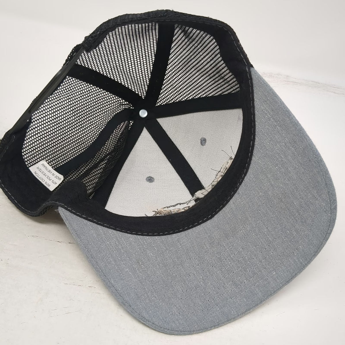 Cedar Creek Wealth Mountain Logo Trucker Hat Gray Black One Size Snapback Mesh