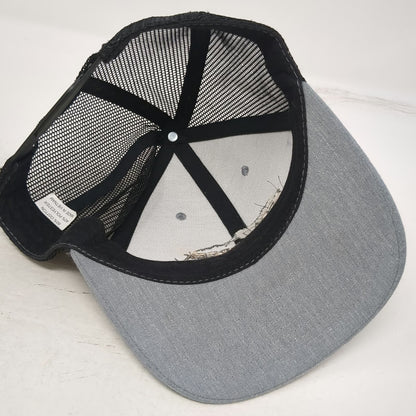 Cedar Creek Wealth Mountain Logo Trucker Hat Gray Black One Size Snapback Mesh