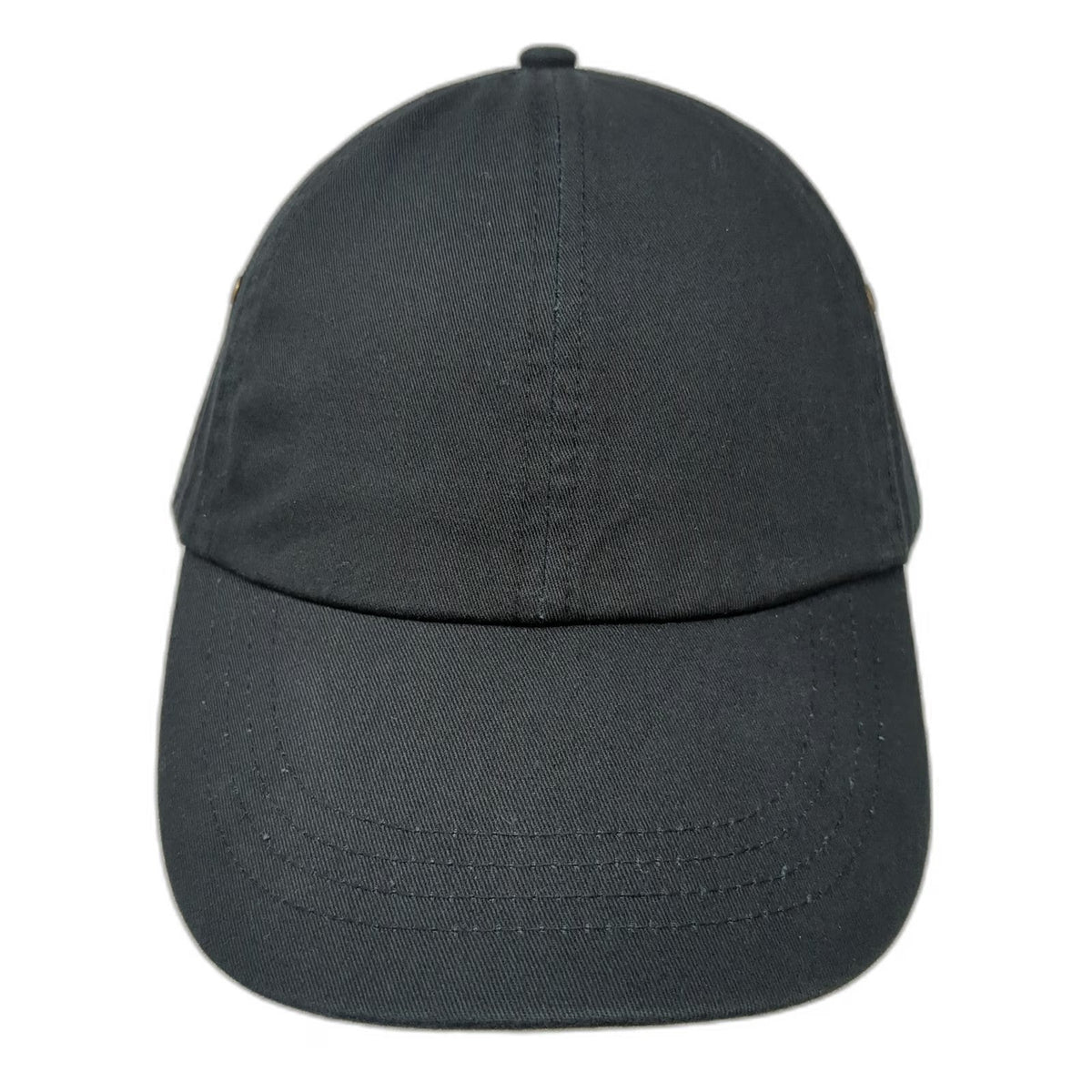 Anvil Baseball Cap Black One Size Solid Cotton Slideback Buckle Blank Hat