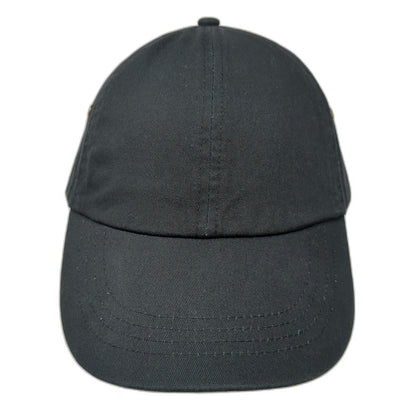 Anvil Baseball Cap Black One Size Solid Cotton Slideback Buckle Blank Hat