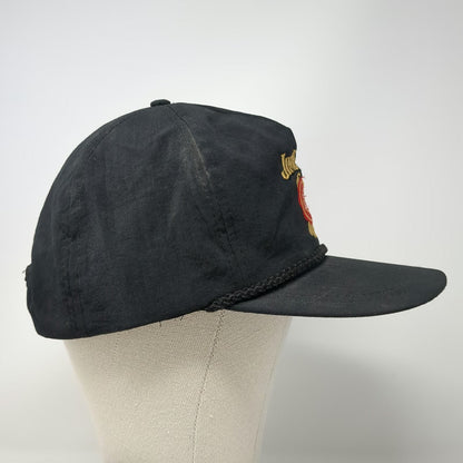 d&D Jim Beam 5 Panel Black Hat One Size Nylon Snapback Rope Detail Logo Seal B
