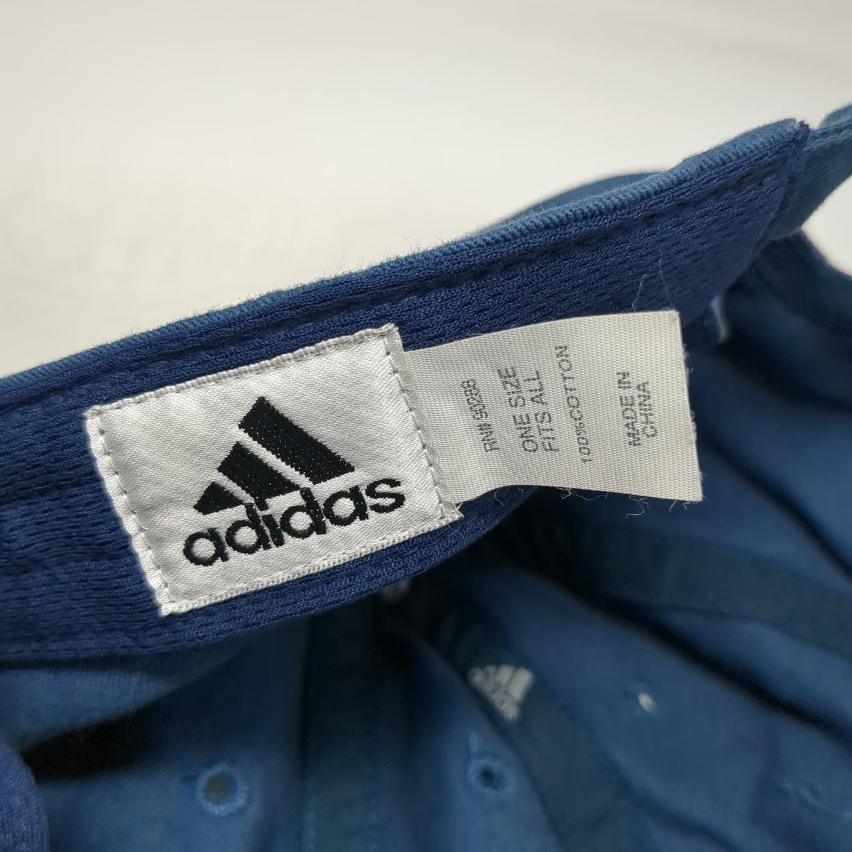 Adidas Baseball Cap Blue One Size Embroidered Logo Slideback Cotton Hat Strap