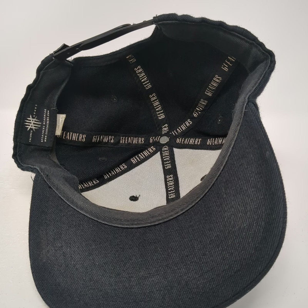 Sixfeathers Bailo Snapback Black One Size Flat Brim Embroidered Logo Hat
