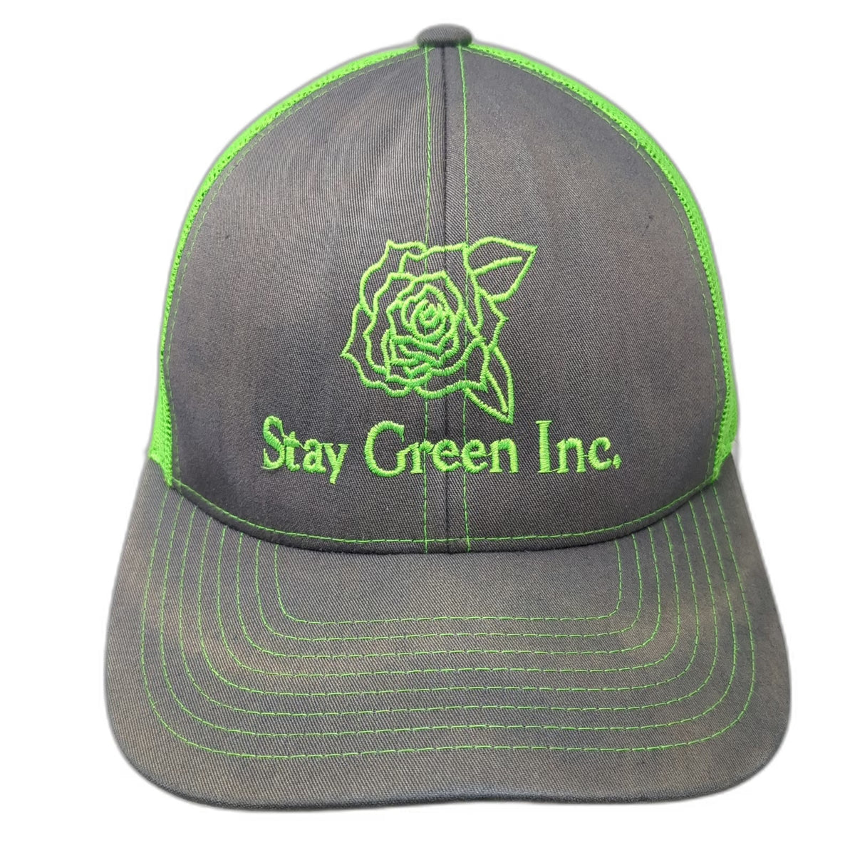 Pacific Headwear Trucker Hat Gray Green One Size Rose Stay Green Inc Snapback