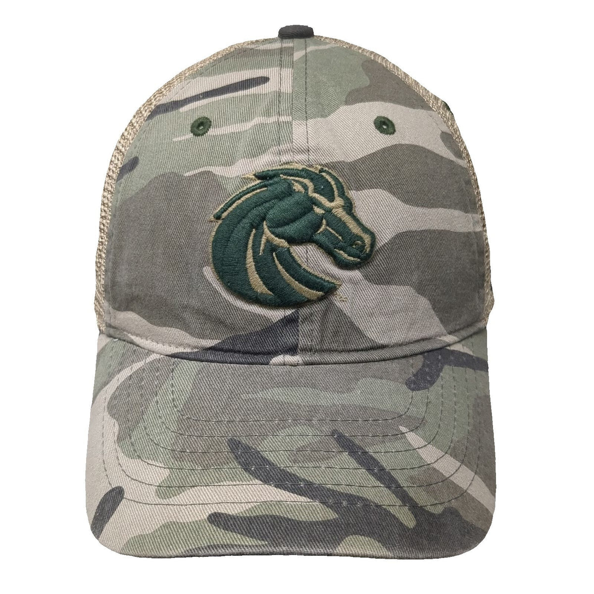 Zephyr Boise State Broncos NCAA Green Camo Trucker Hat One Size Mesh Snapback