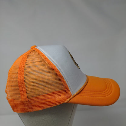 Smiley Snapback Mesh Back Rope Trucker Hat Orange One Size Colorblock