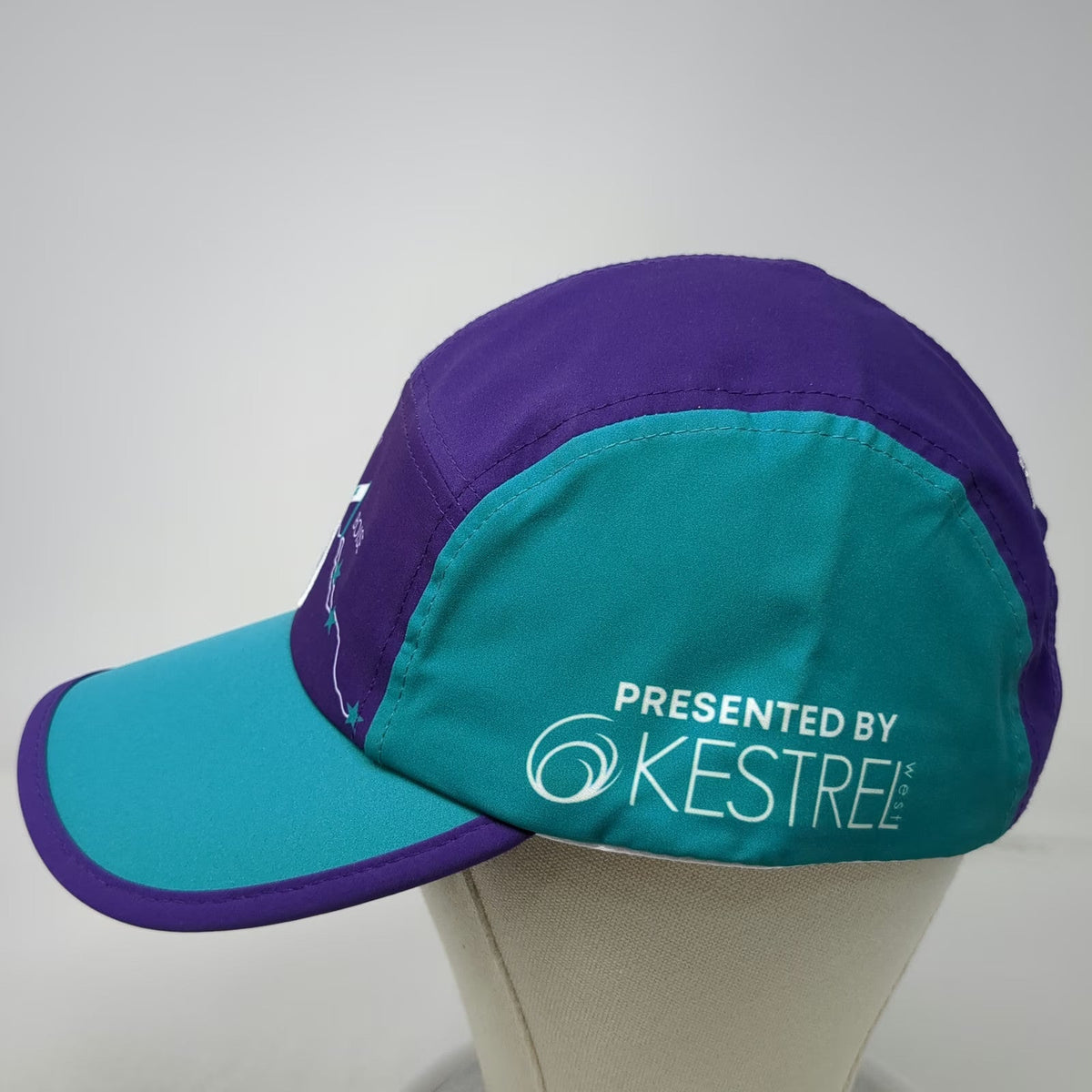 Brooks Fleet Feet Boise Greenbelt Relays 5 Panel Hat Purple Blue One Size Run