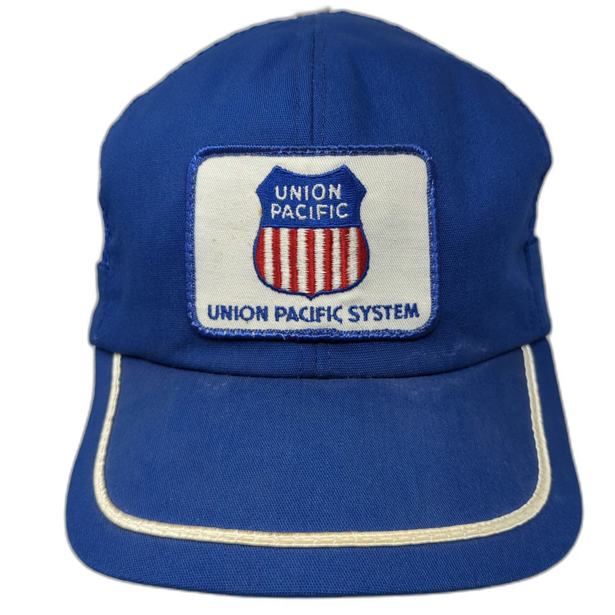 Snapback Hat Blue One Size Union Pacific System Trucker Mesh Patch Made in USA