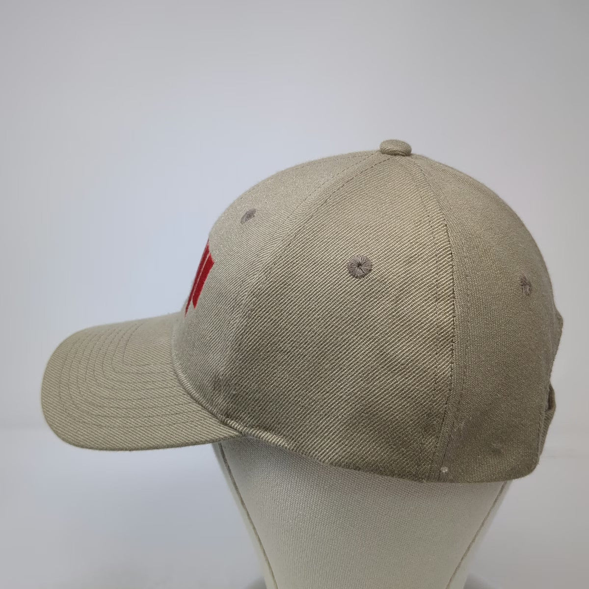Baseball Cap Beige One Size Clip A Phone Wool Blend Strapback Embroidered hat