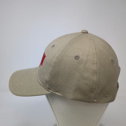 Baseball Cap Beige One Size Clip A Phone Wool Blend Strapback Embroidered hat