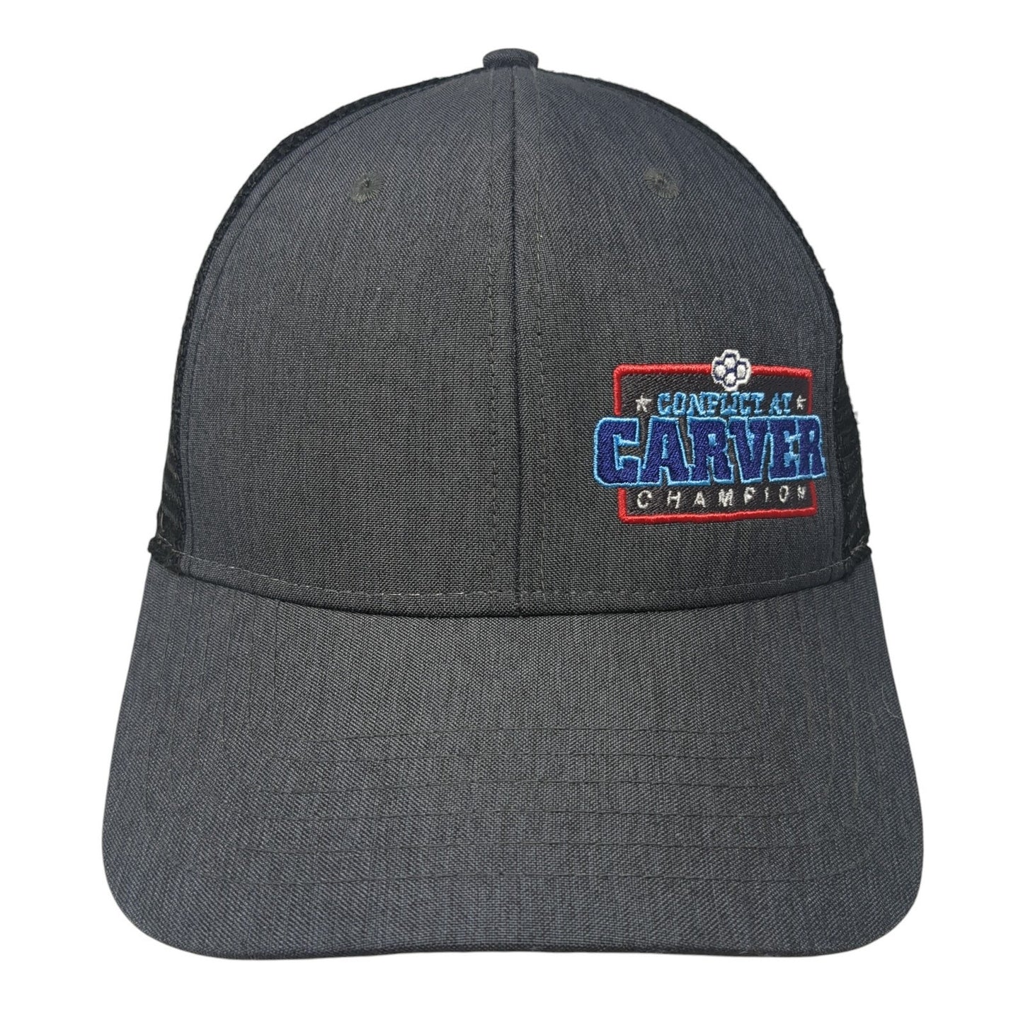 Conflict At Carver Champion Snapback Trucker Hat Gray One Size Mesh Back
