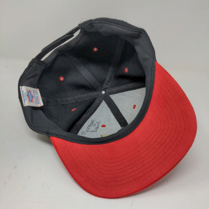 Nissin Men's Snapback Hat Black Red OSFA Embroidered MC Axe Firecrew Logo