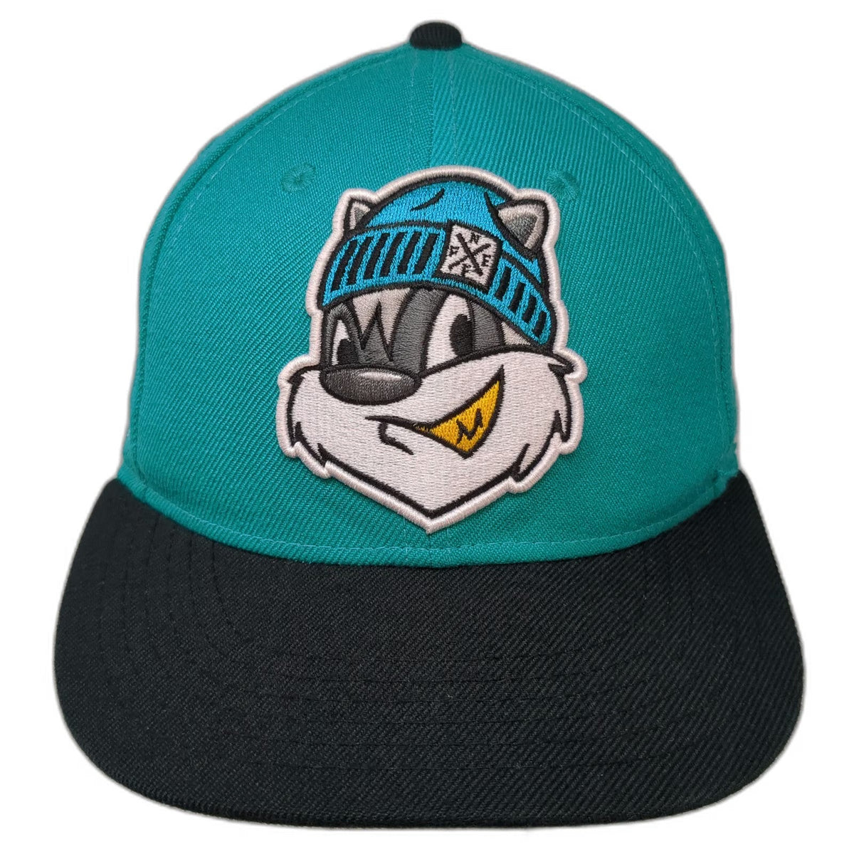 Neff Snapback Blue One Size School of Bandits Raccoon Apple Pencil Flat Brim Hat