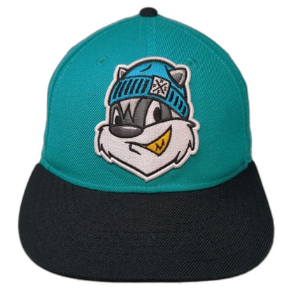 Neff Snapback Blue One Size School of Bandits Raccoon Apple Pencil Flat Brim Hat