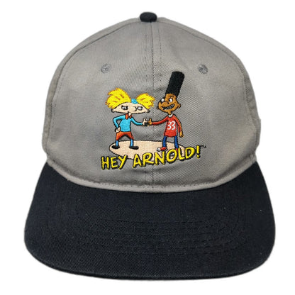 Nickelodeon Snapback Hat Gray Black One Size Hey Arnold Gerald Fist Bump Nick
