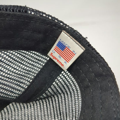 Supreme Trucker Hat Black One Size Corduroy Mesh Back Graphic Logo Made In USA