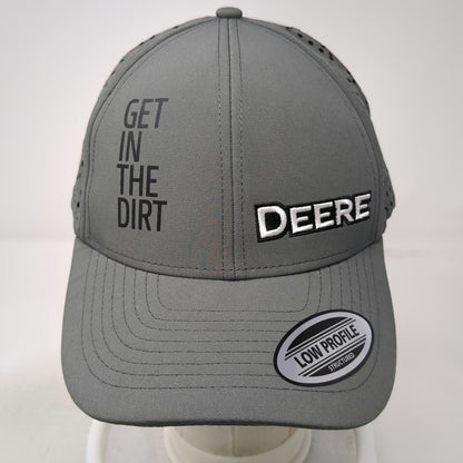 John Deere Trucker Hat Gray One Size Snapback Low Profile Structured Perforated