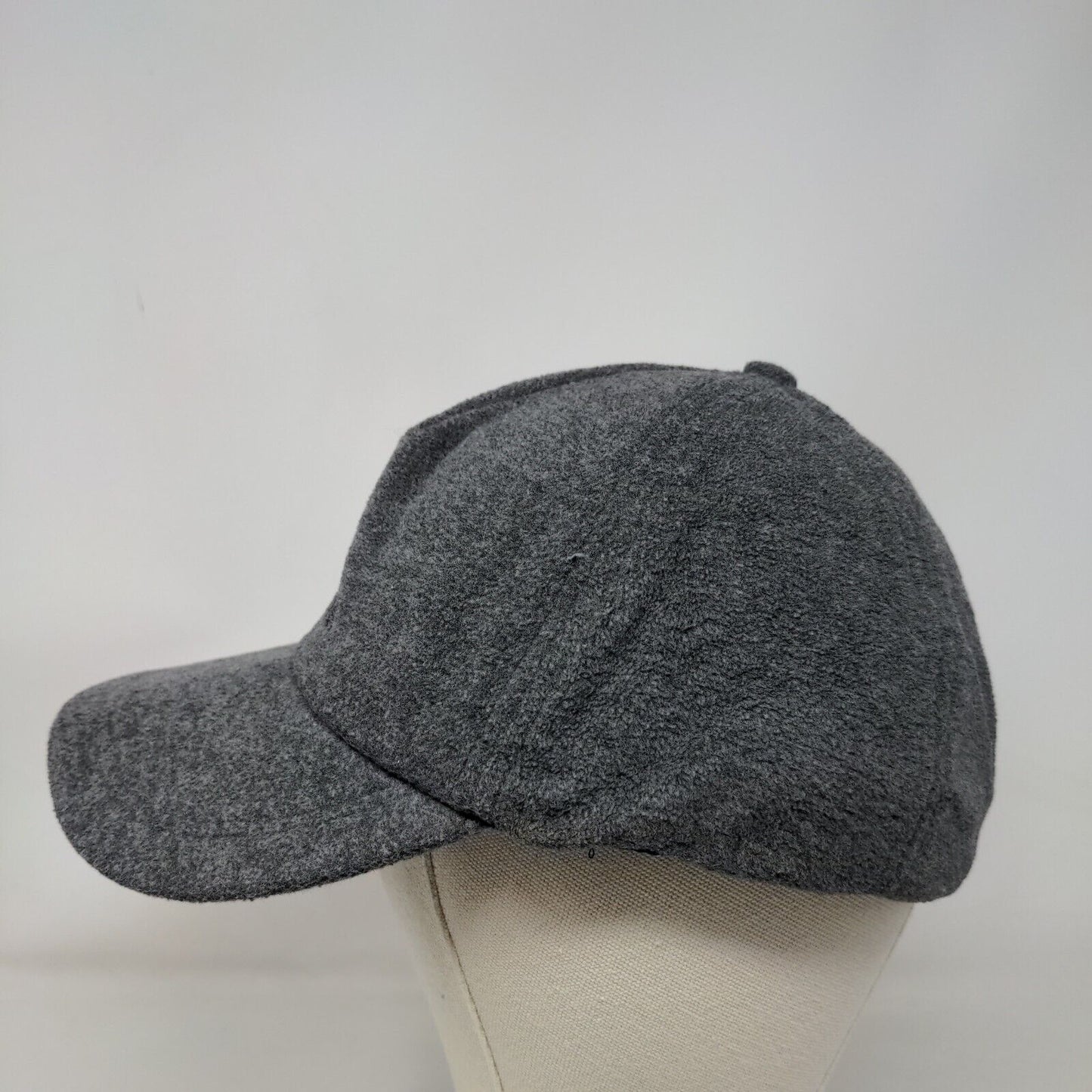 Snow Stretch Strapback Hat Gray One Size Fleece Embroidered 5 Panel