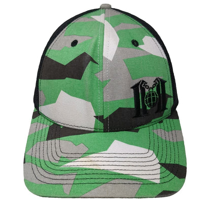 KG Specialties Green Camo Trucker Hat One Size Mesh Snapback Grenade Logo Black
