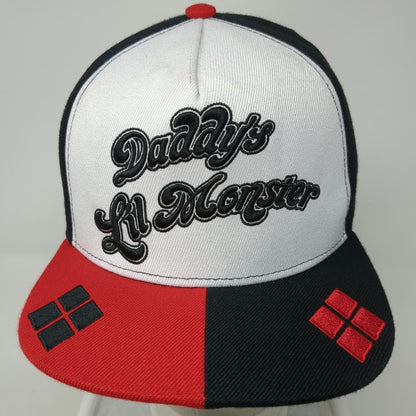 Suicide Squad 5 Panel White Black Red Snapback OSFM Harley Quinn Hat Diamonds