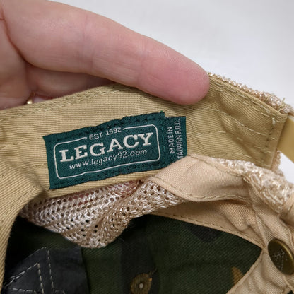 Legacy Trucker Hat Green Beige One Size Nashville Camo Mesh Snapback Patch