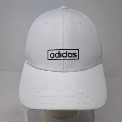 Adidas Spell Out Snapback Hat White One Size Adjustable Solid 6 Panel